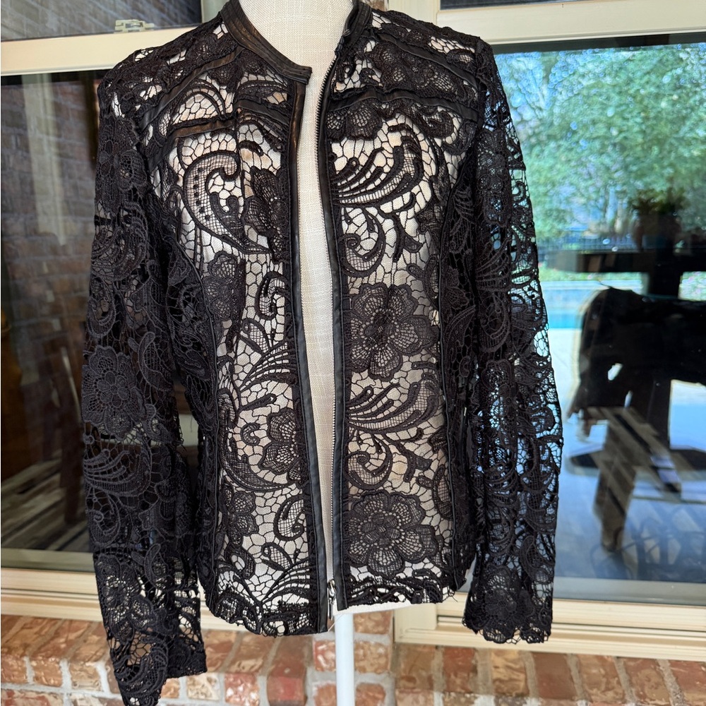 INC International Concepts Black Lace Jacket